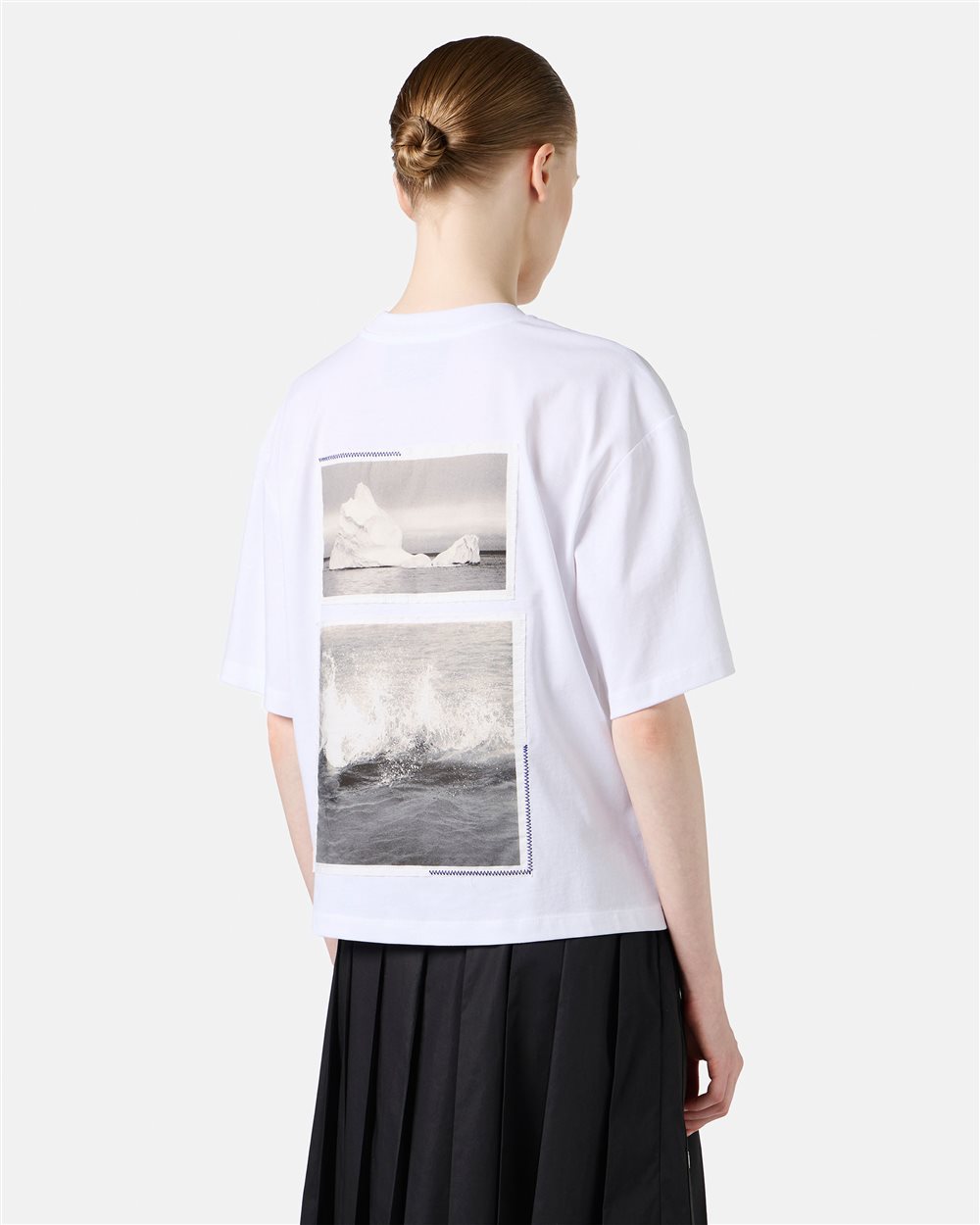 White cropped fit jersey T-shirt - Iceberg - Official Website