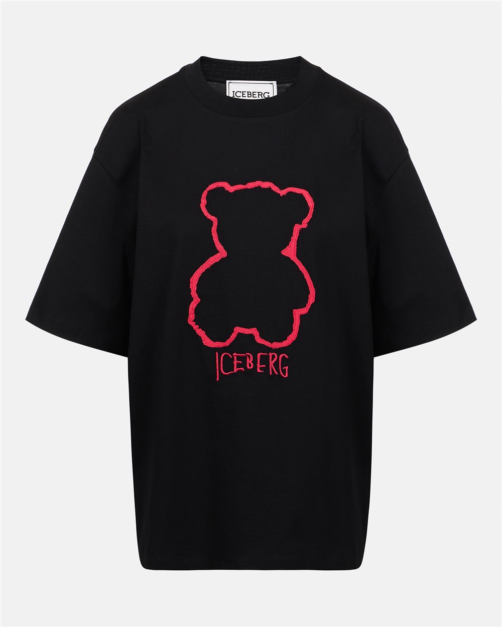 Black cotton jersey T-shirt with Bear Iceberg print - Iceberg - Official Website