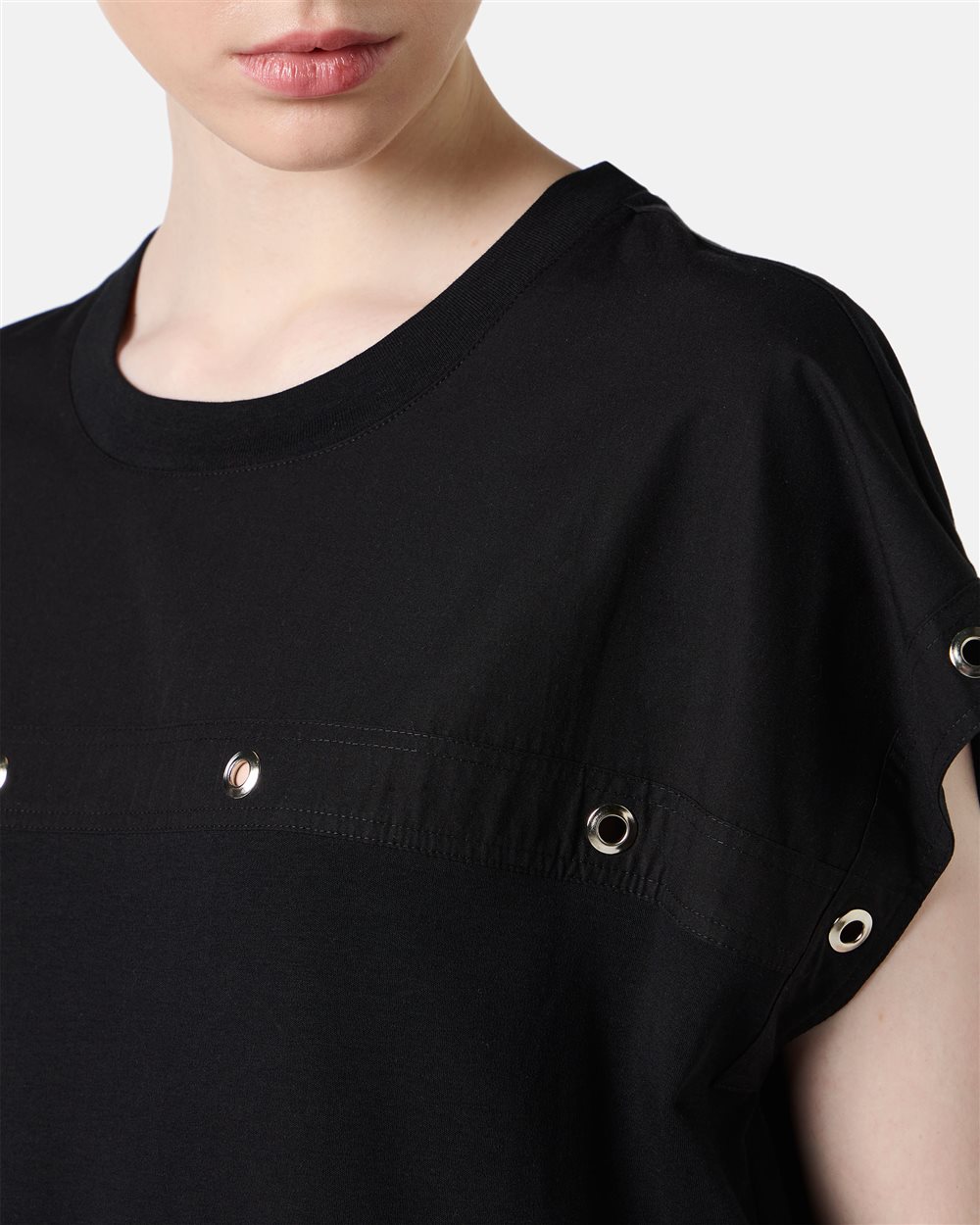Black dress in GOTS certified sustainable interlock fabric - Iceberg - Official Website