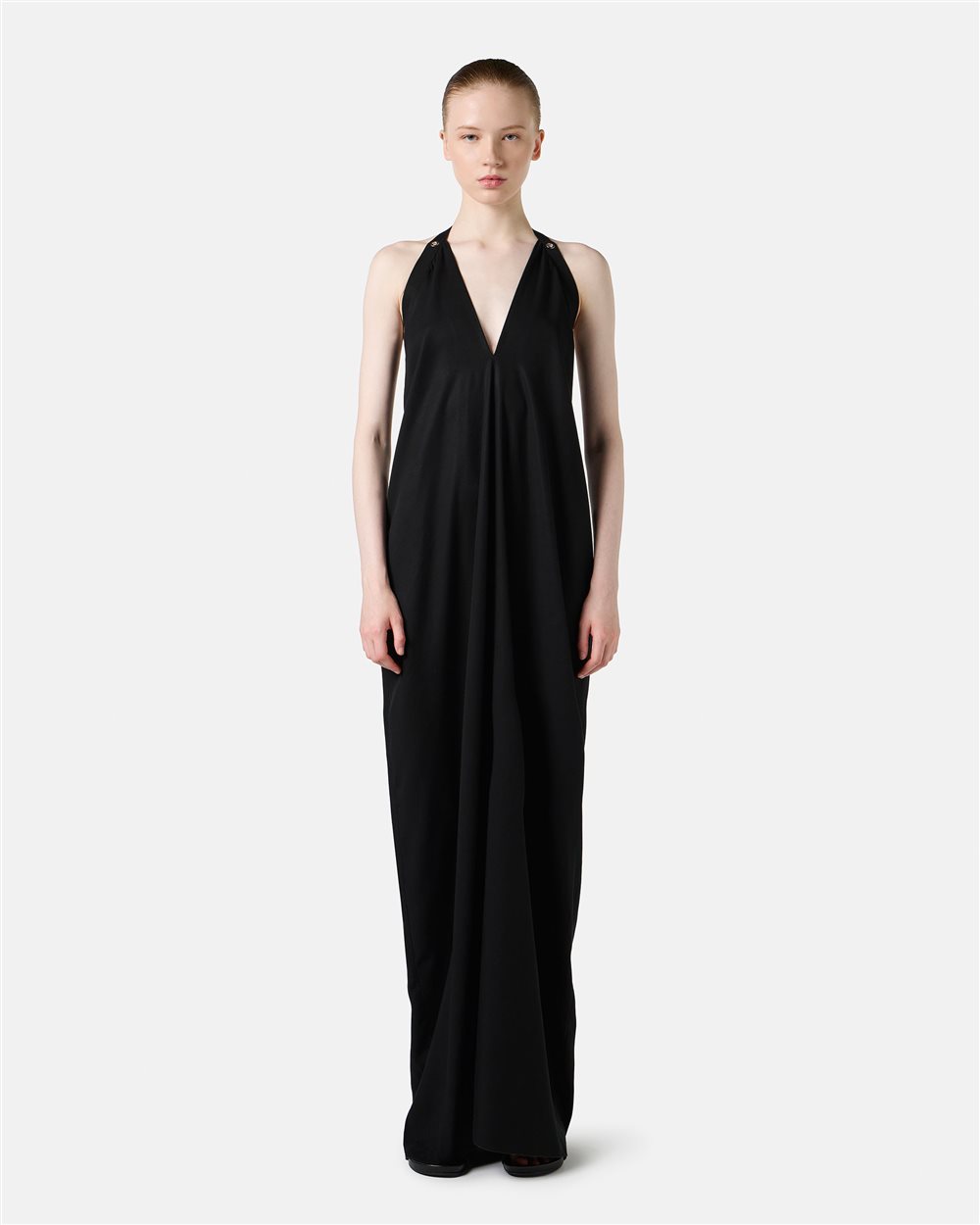 Black dress in a voluminous new fit featuring Tencel fabric - Iceberg - Official Website