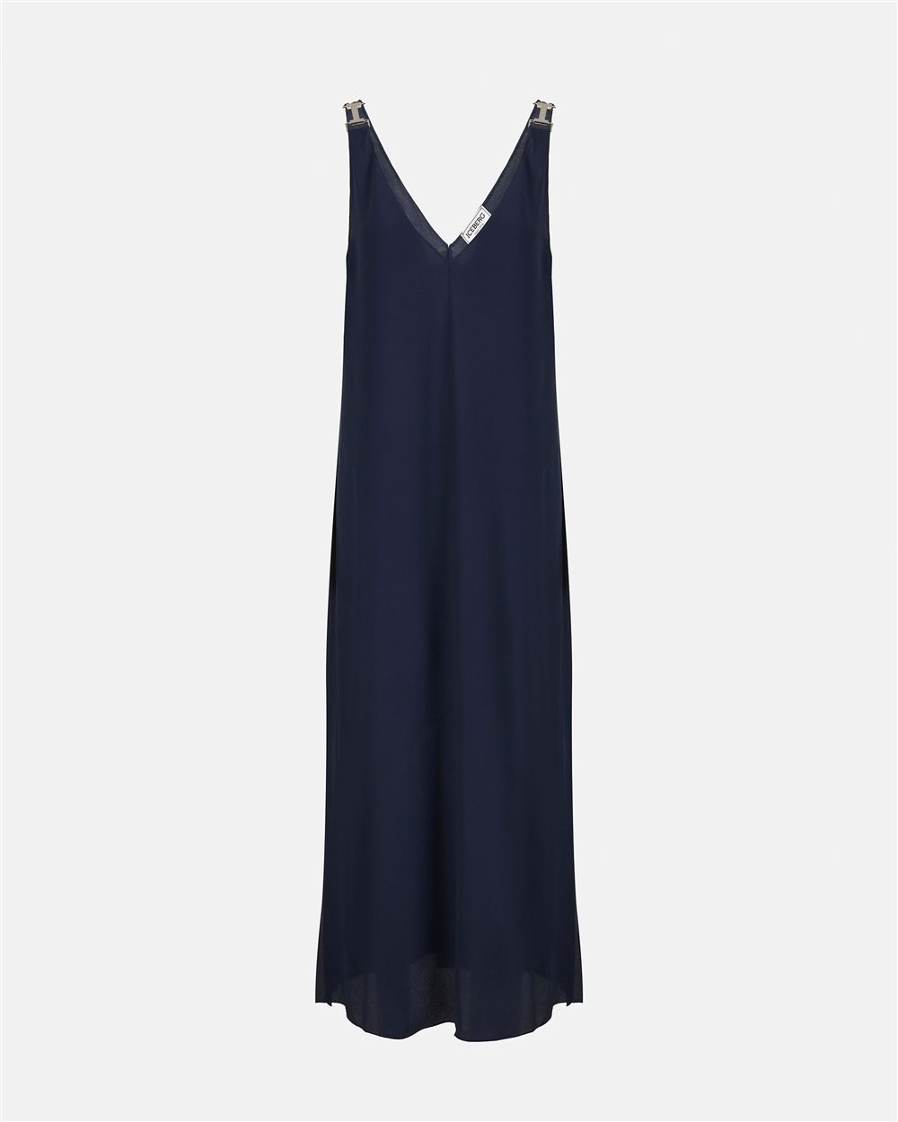 Blue crepe de chine dress with elegant details - Iceberg - Official Website