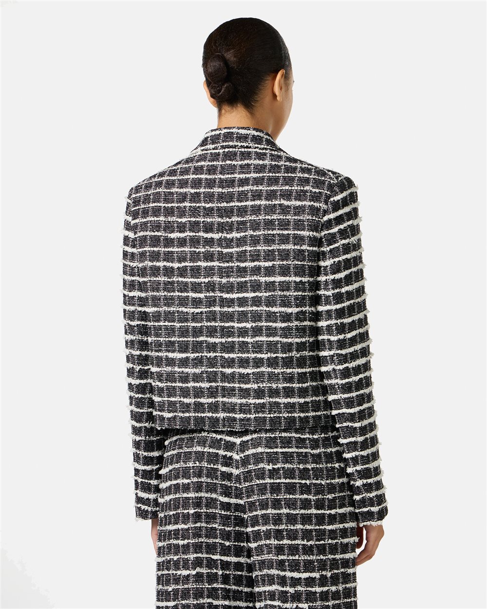 Black and white checked short jacket, single breasted - Iceberg - Official Website