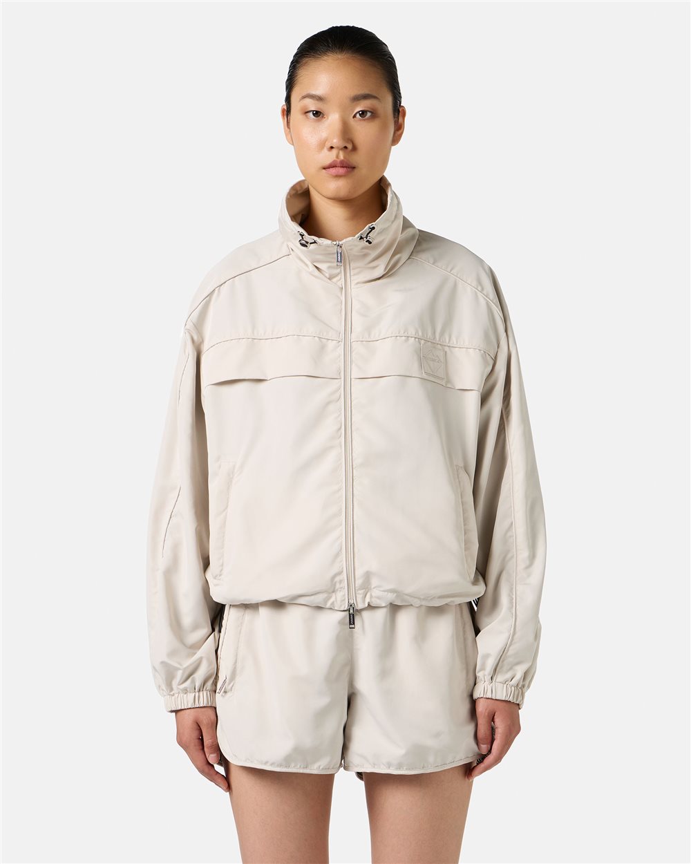 Powder-colored jacket in active nylon with Iceberg logo - Iceberg - Official Website