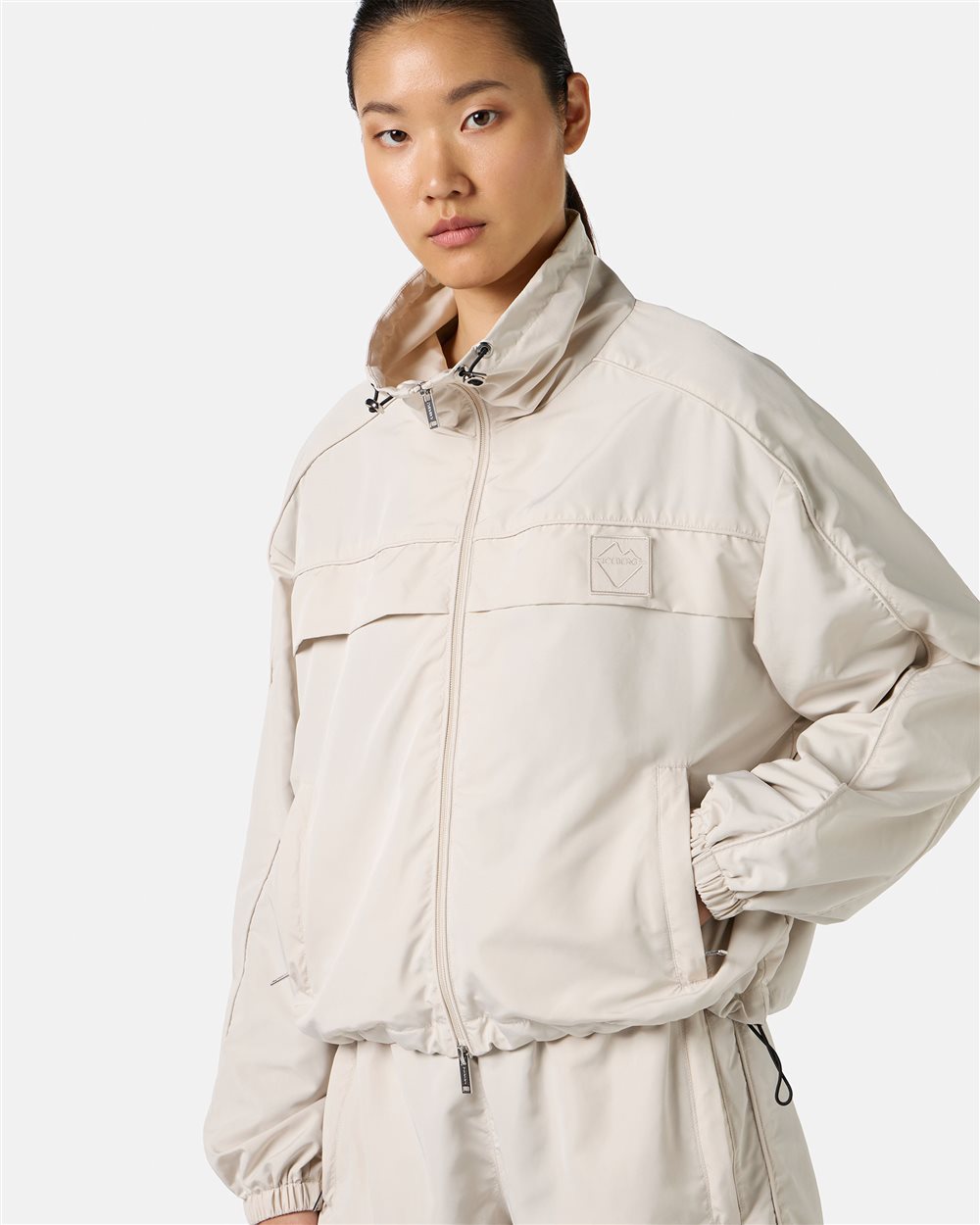 Powder-colored jacket in active nylon with Iceberg logo - Iceberg - Official Website