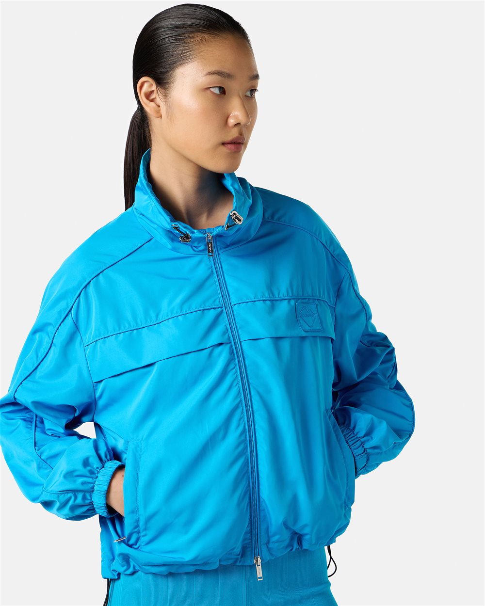 Giubbotto color cobalto in tessuto nylon active con rete interna - Iceberg - Official Website