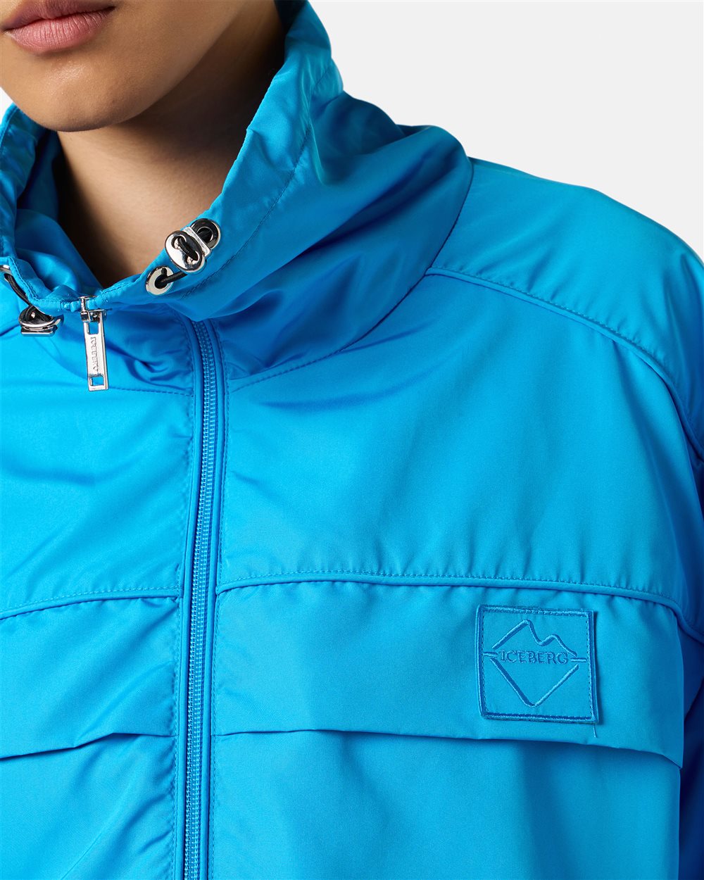 Giubbotto color cobalto in tessuto nylon active con rete interna - Iceberg - Official Website