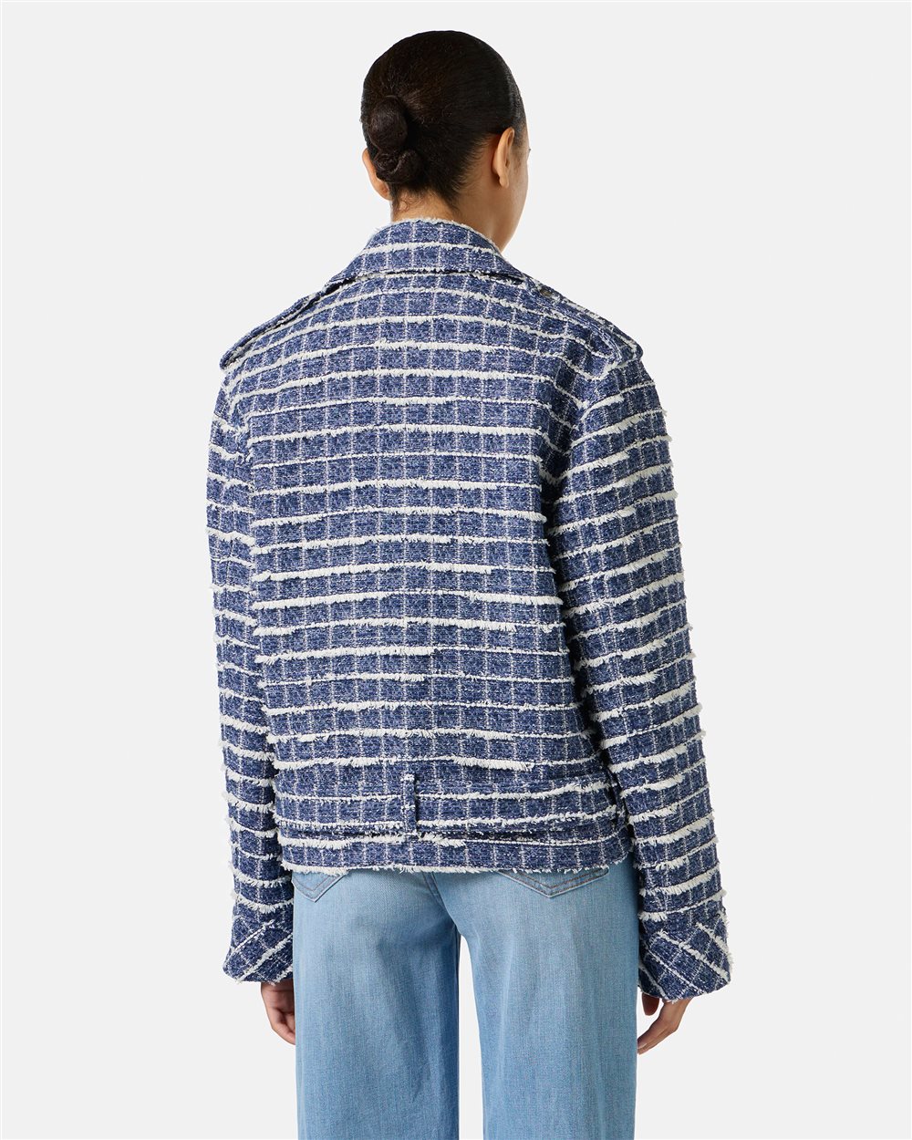 White and light blue checked jacket, relaxed fit - Iceberg - Official Website