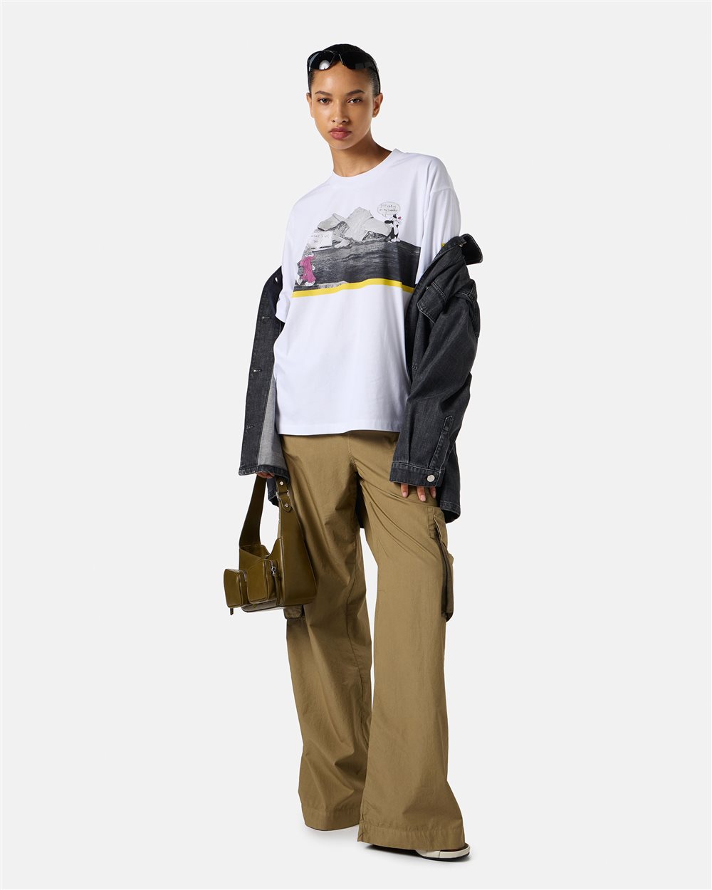 Giubbotto nero regular fit in denim fisso nero - Iceberg - Official Website