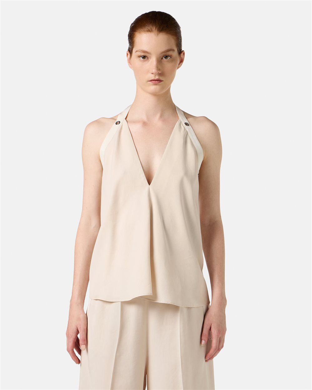 Powder-colored top new fit in fluid Tencel - Iceberg - Official Website