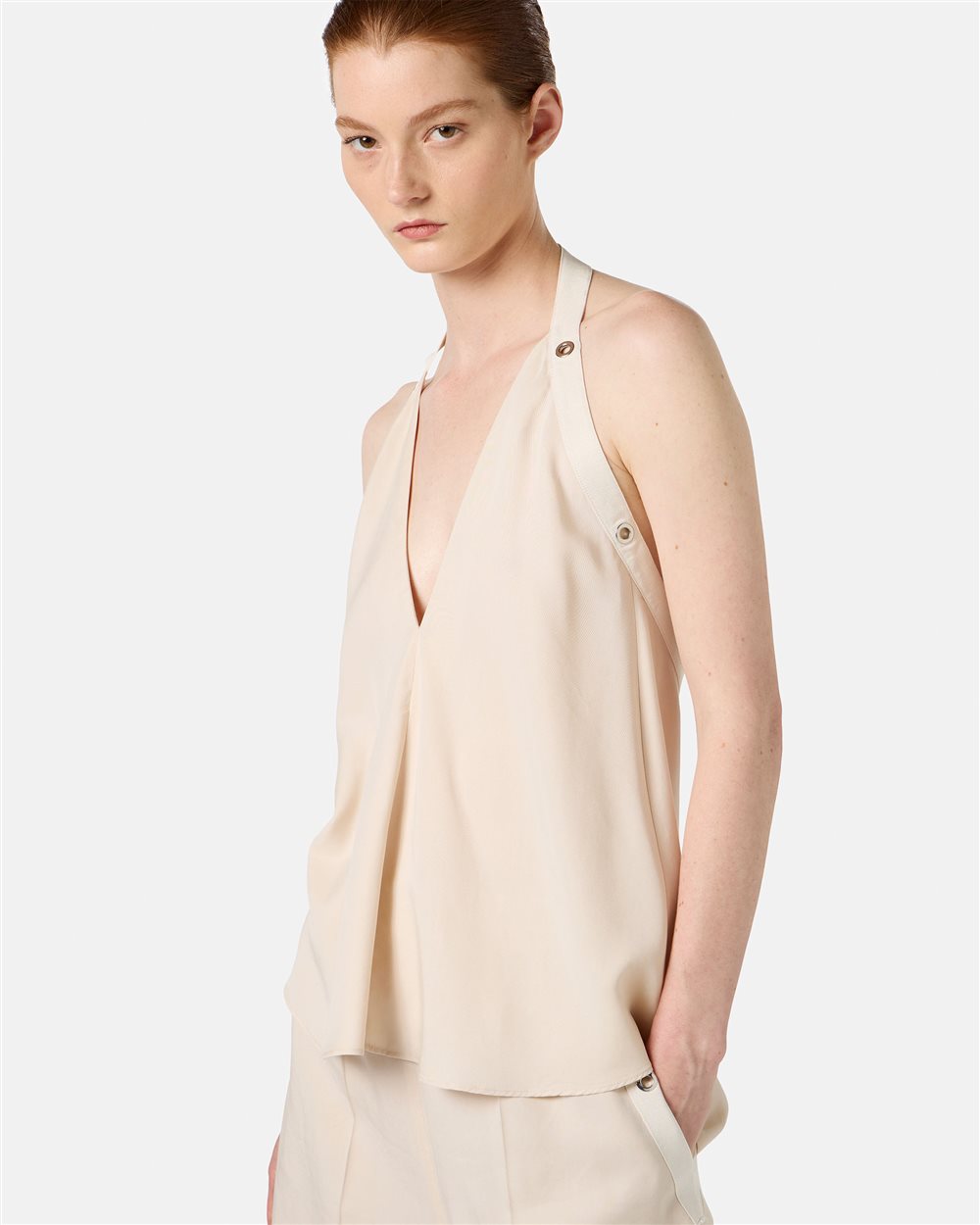 Powder-colored top new fit in fluid Tencel - Iceberg - Official Website