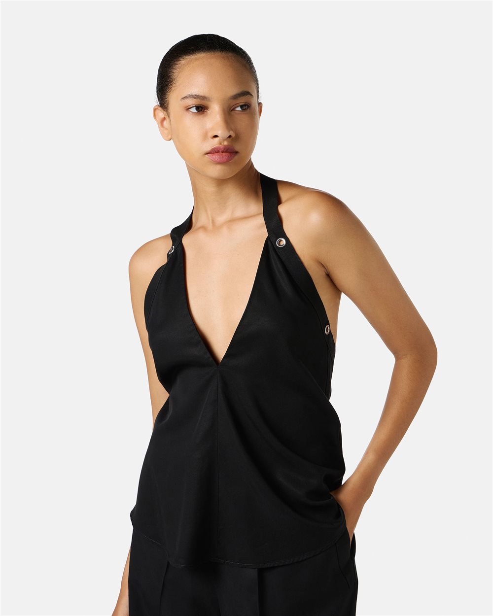 Black top new fit in fluid Tencel - Iceberg - Official Website