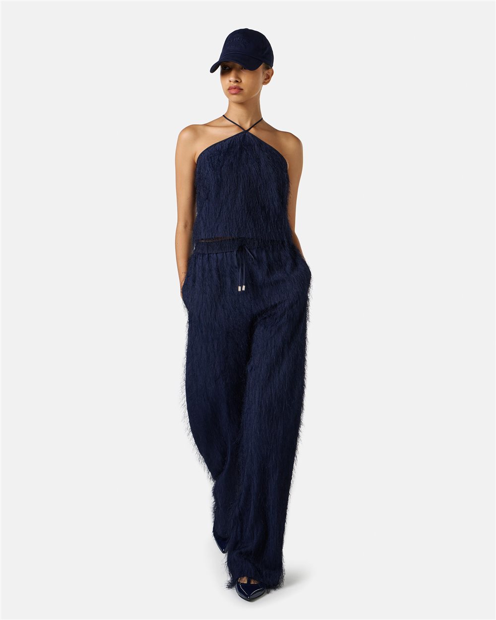 Blue regular fit fluff viscose top - Iceberg - Official Website