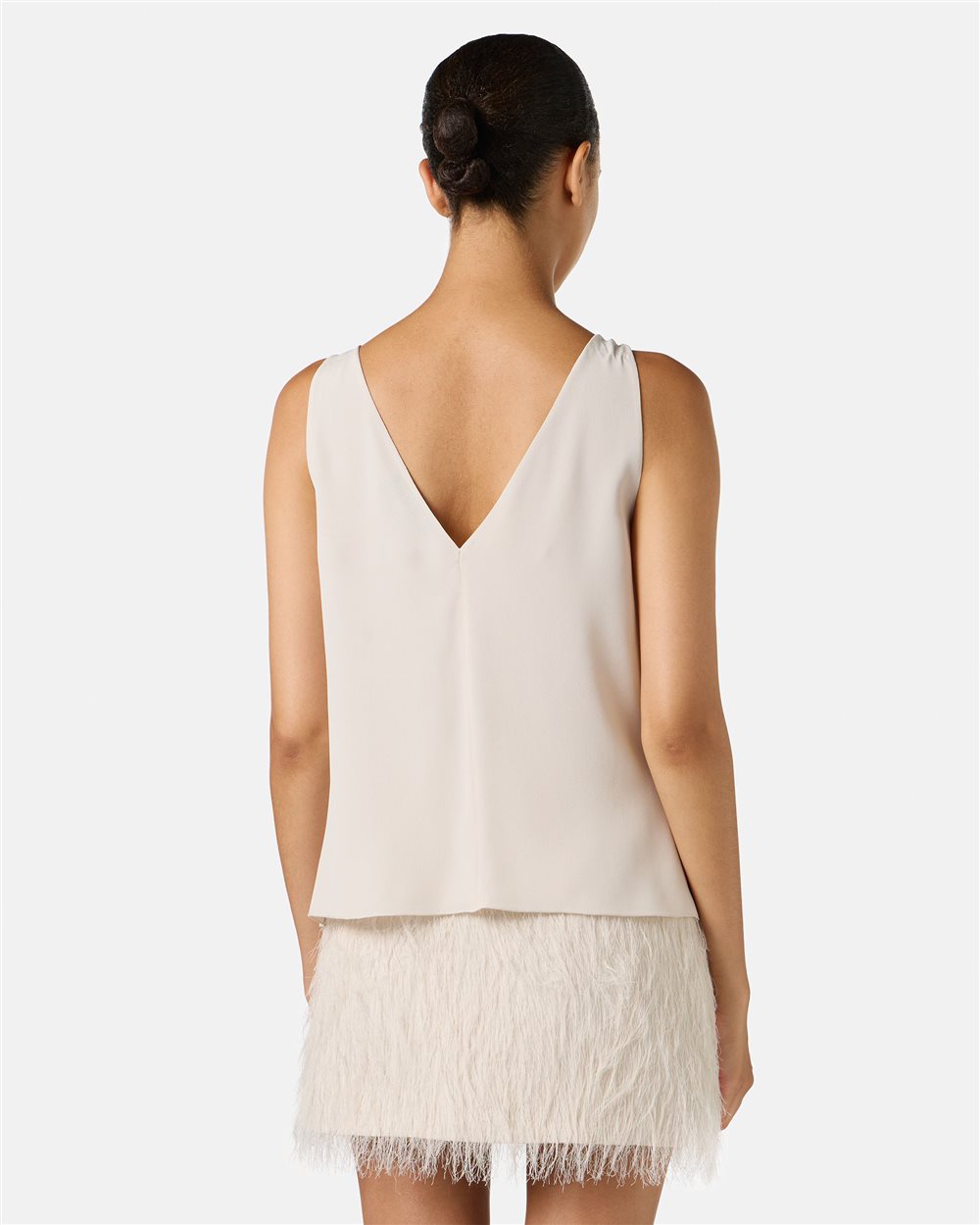 Top color polvere in crepe de chine con dettagli distintivi - Iceberg - Official Website