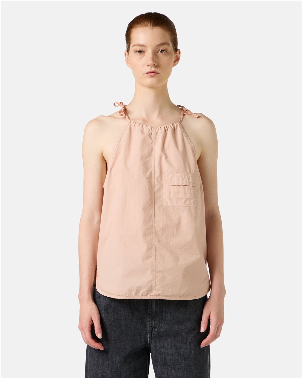 Regular fit top in cotton parachute canvas in blush - Iceberg - Official Website