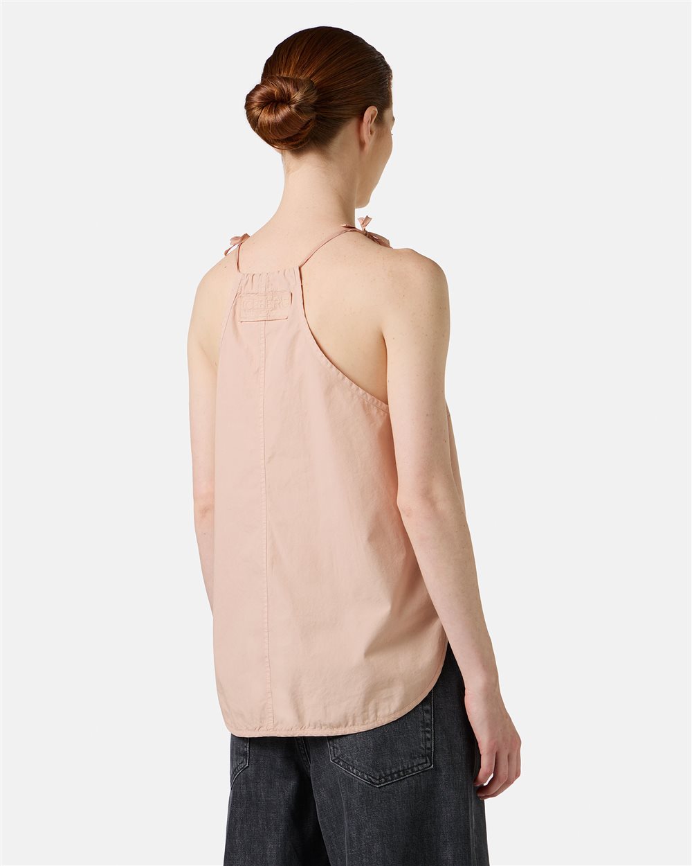 Regular fit top in cotton parachute canvas in blush - Iceberg - Official Website