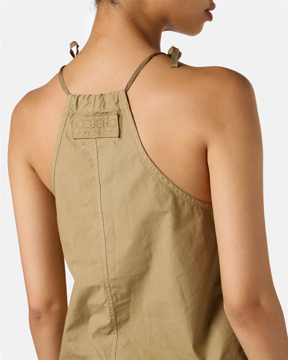 Top regular fit in tela paracadute di cotone color fango - Iceberg - Official Website