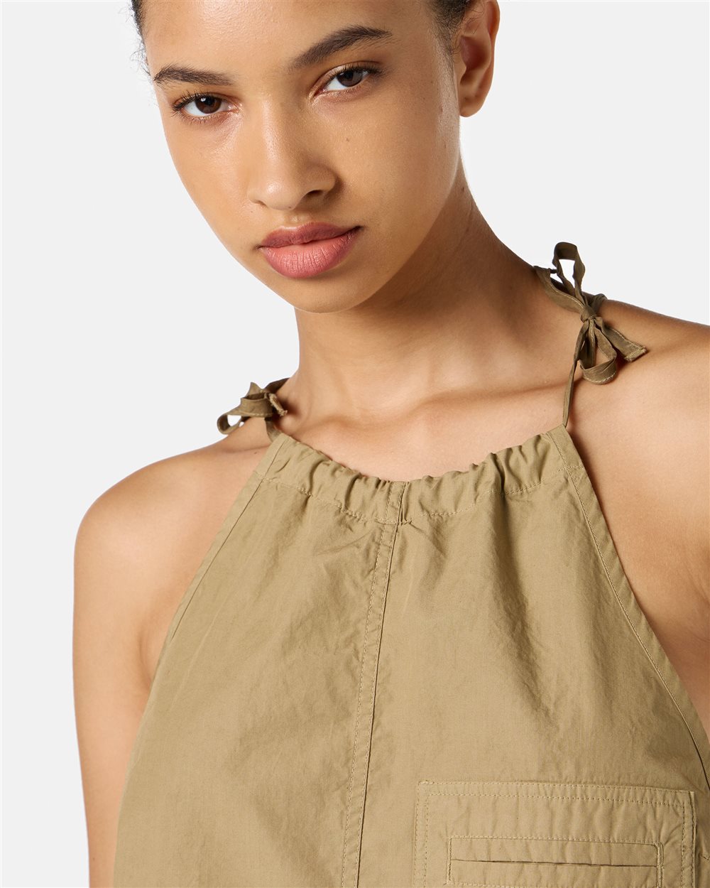 Top regular fit in tela paracadute di cotone color fango - Iceberg - Official Website