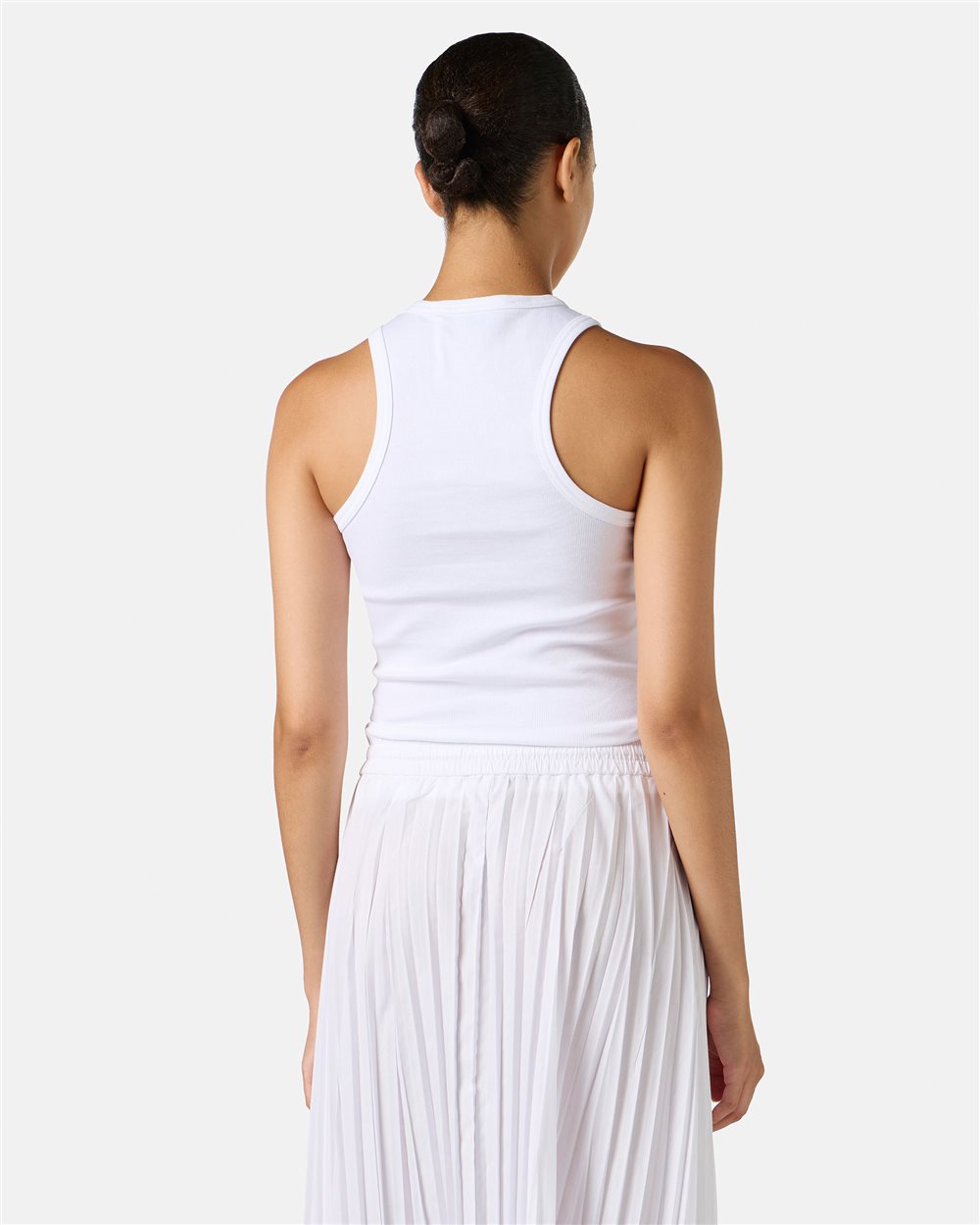 Top bianco slim fit in costina con stampa Iceberg Symbol - Iceberg - Official Website