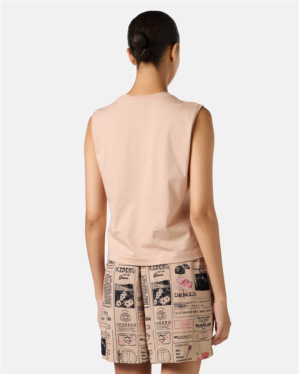 Blush fixed jersey top, cropped fit - Iceberg - Official Website