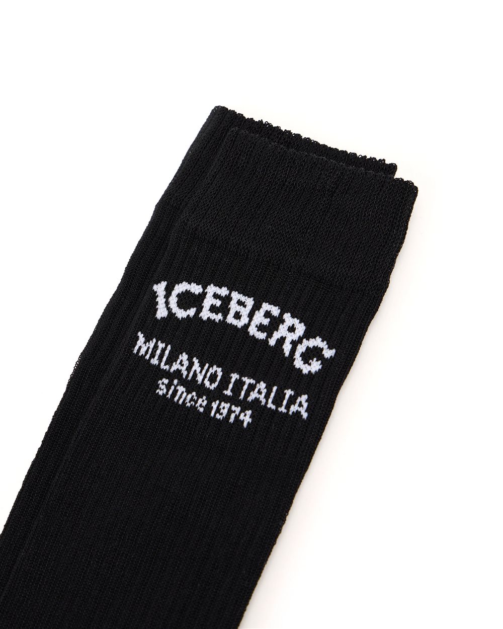 Black sock with jacquard Iceberg Milano Italia logo - Iceberg - Official Website
