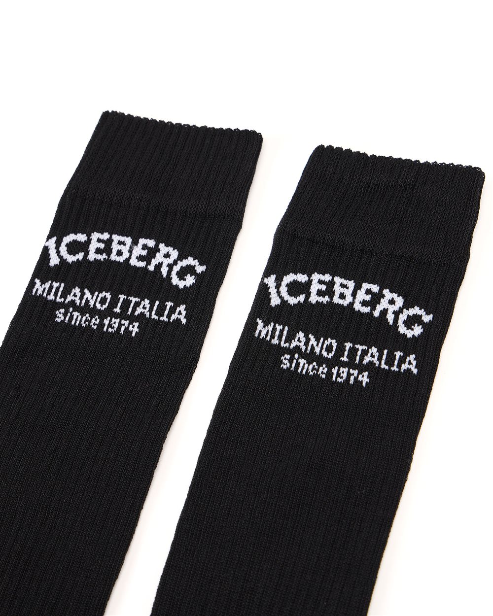 Black sock with jacquard Iceberg Milano Italia logo - Iceberg - Official Website