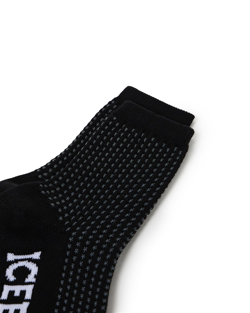 Black perforated socks with contrast jacquard logo - Iceberg - Official Website
