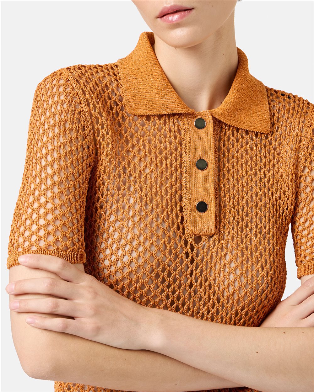 Carrot openwork knit sports polo - Iceberg - Official Website