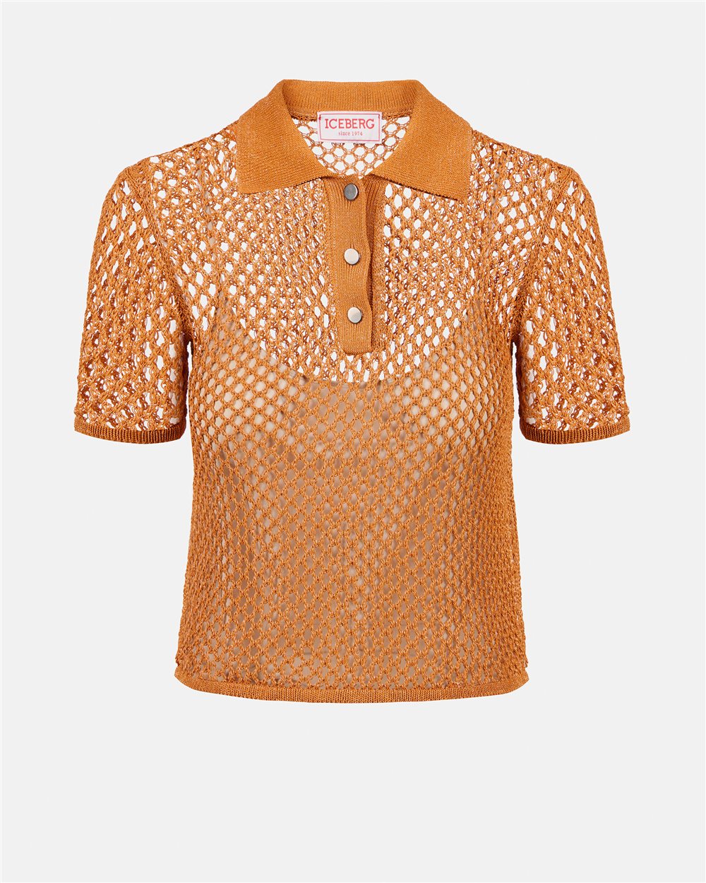 Carrot openwork knit sports polo - Iceberg - Official Website