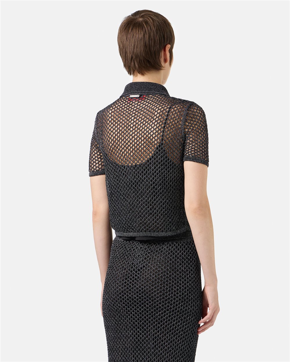 Black openwork polo shirt - Iceberg - Official Website
