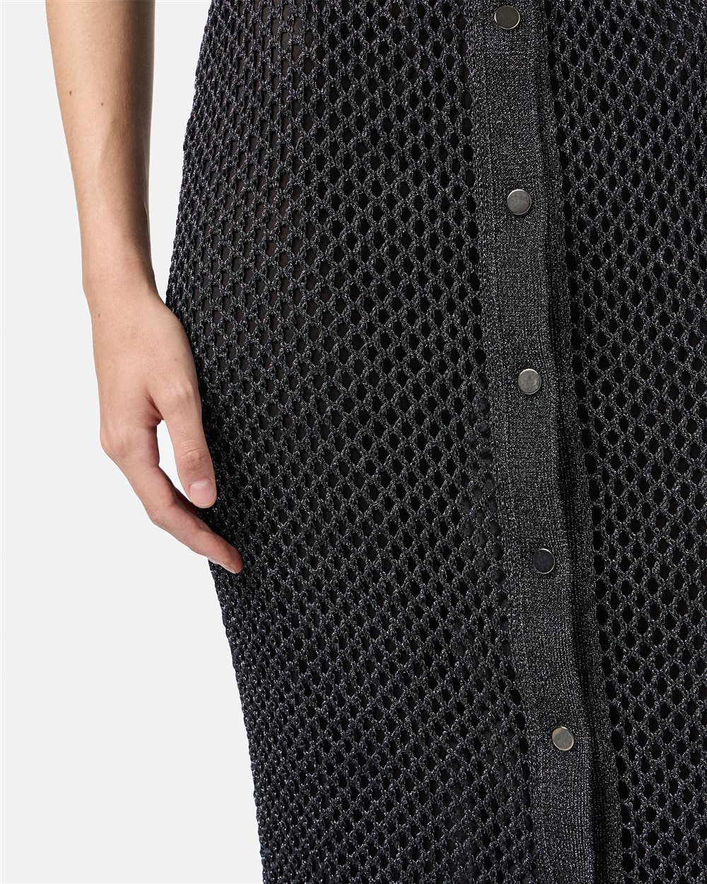 Black mesh skirt in a cotton nylon blend with metallic details - Iceberg - Official Website