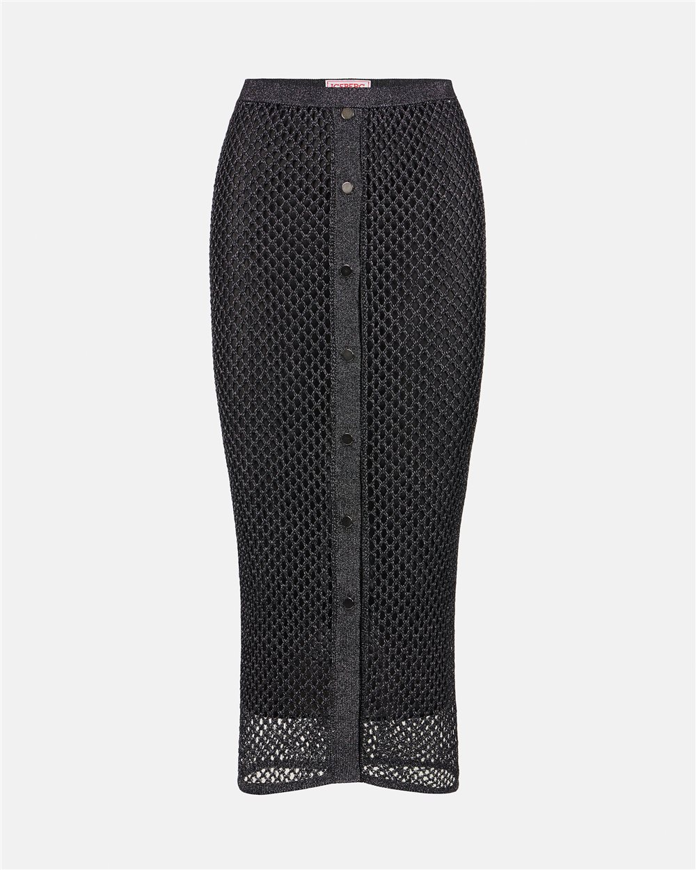 Black mesh skirt in a cotton nylon blend with metallic details - Iceberg - Official Website