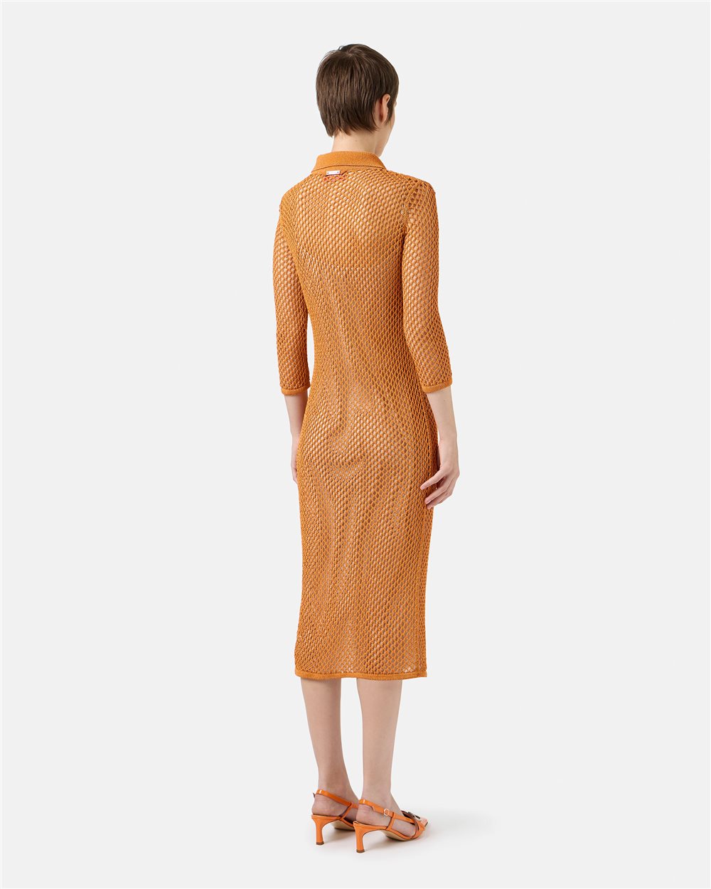 Carrot knit polo neck dress - Iceberg - Official Website
