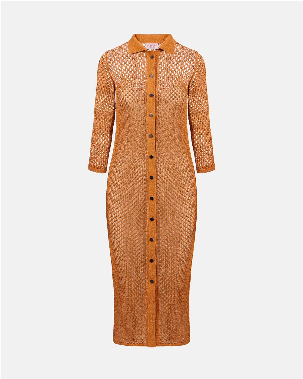 Carrot knit polo neck dress - Iceberg - Official Website