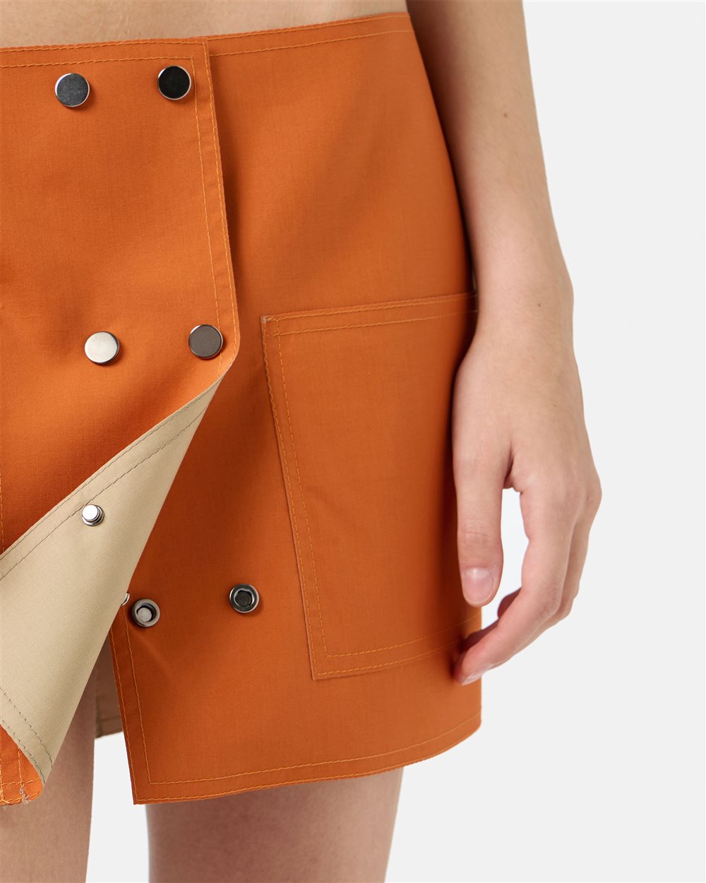 Beige and Orange Reversible Mini Shape Skirt - Iceberg - Official Website