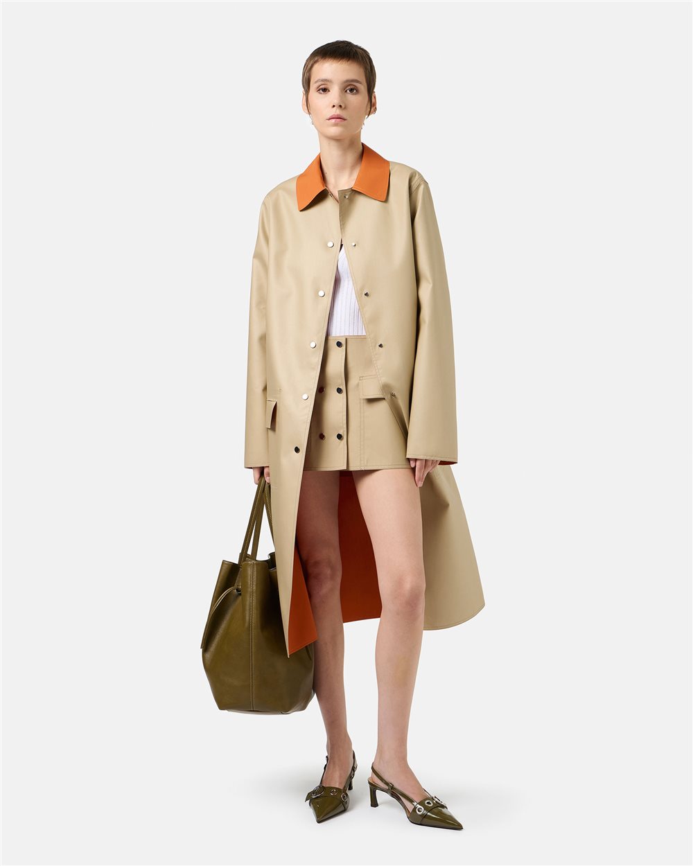 Beige and Orange Reversible Mini Shape Skirt - Iceberg - Official Website