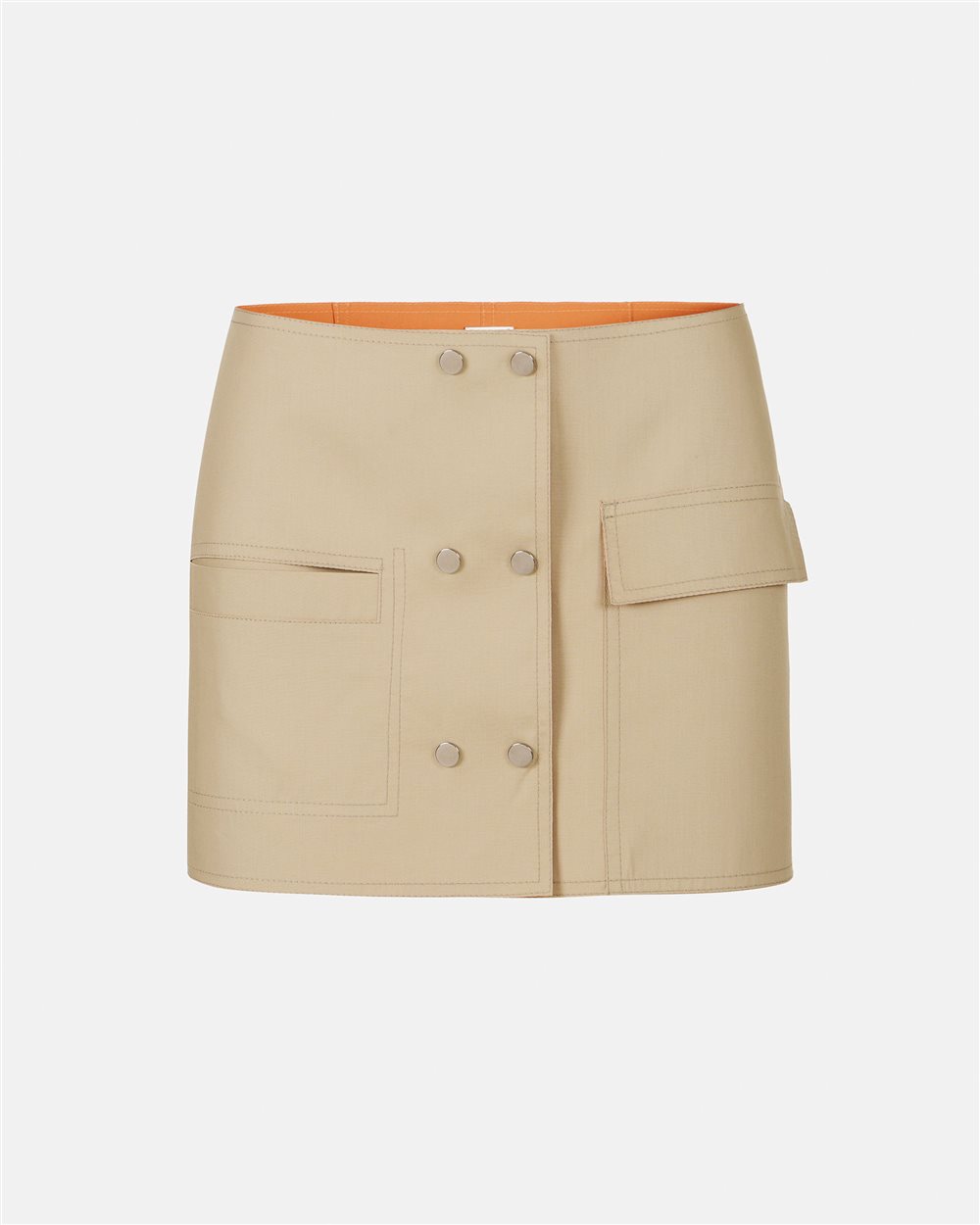 Beige and Orange Reversible Mini Shape Skirt - Iceberg - Official Website