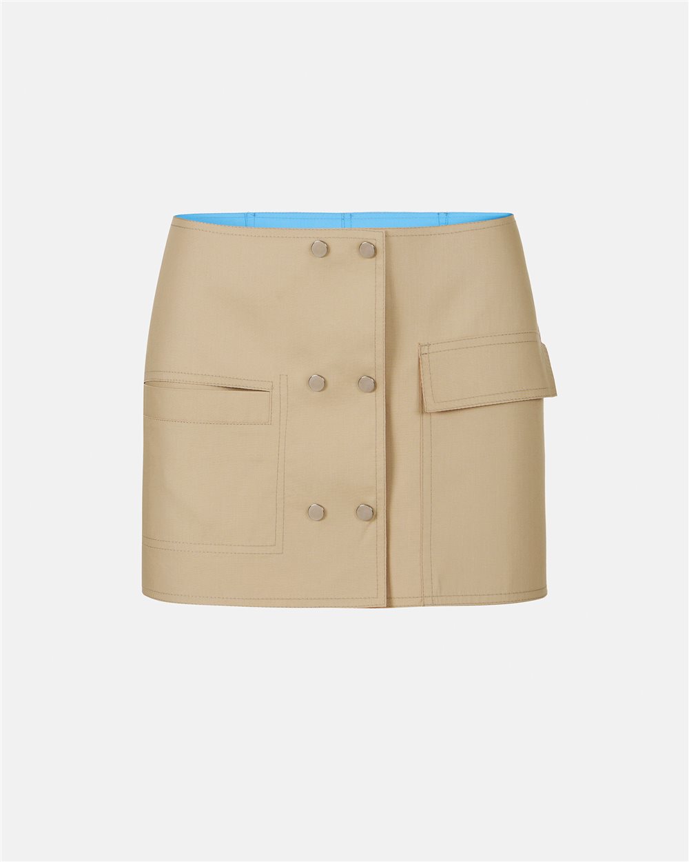 Beige and Turquoise Reversible Mini Shape Skirt - Iceberg - Official Website