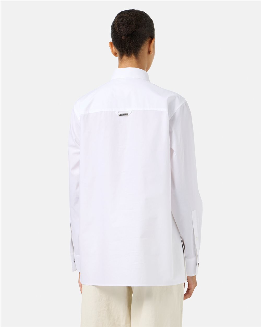 White Regular Fit Shirt in Cotton Parachute Canvas - Iceberg - Official Website