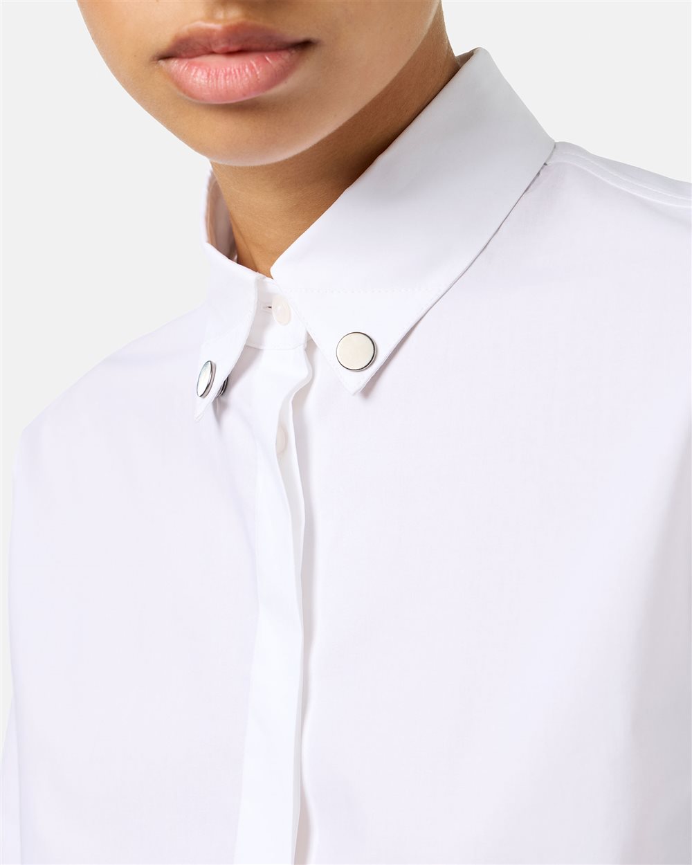 White Regular Fit Shirt in Cotton Parachute Canvas - Iceberg - Official Website