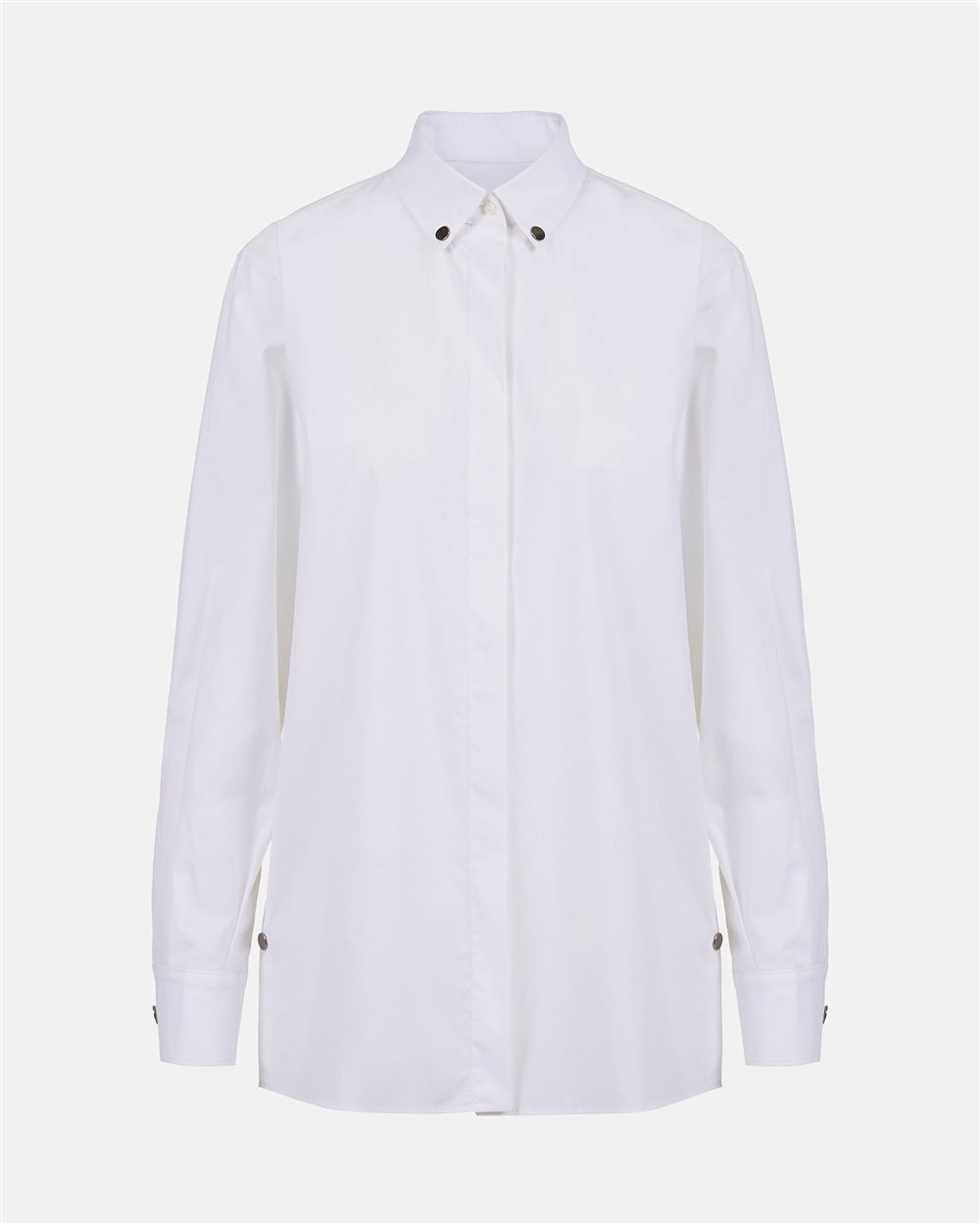 White Regular Fit Shirt in Cotton Parachute Canvas - Iceberg - Official Website