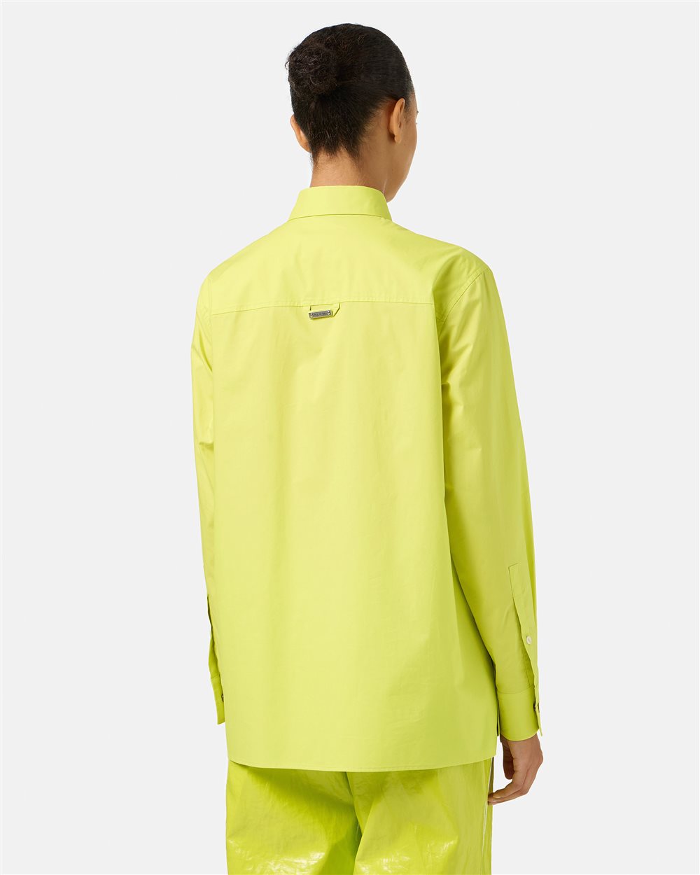 Lime Yellow Regular Fit Shirt in Cotton Parachute Canvas - Iceberg - Official Website