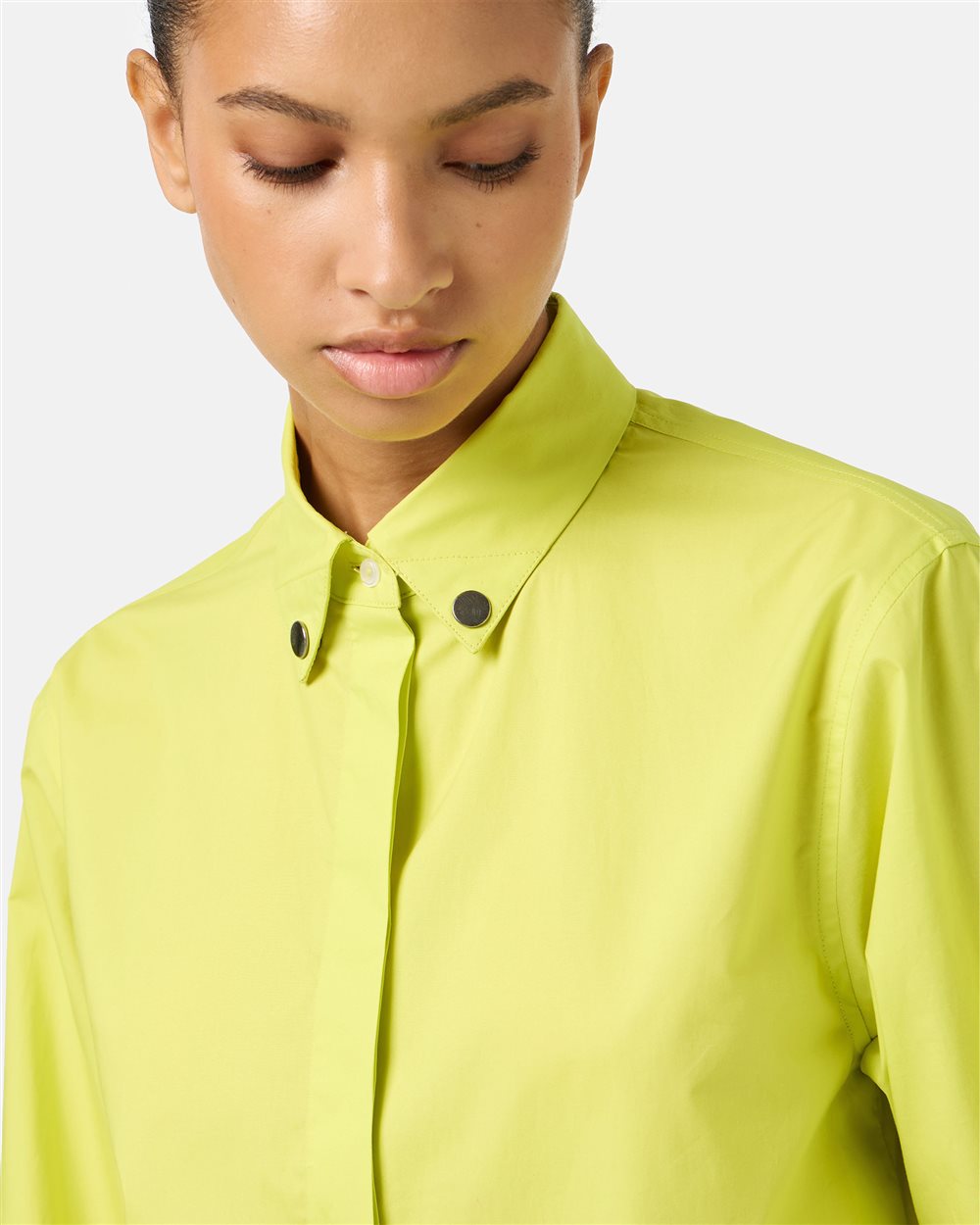 Lime Yellow Regular Fit Shirt in Cotton Parachute Canvas - Iceberg - Official Website