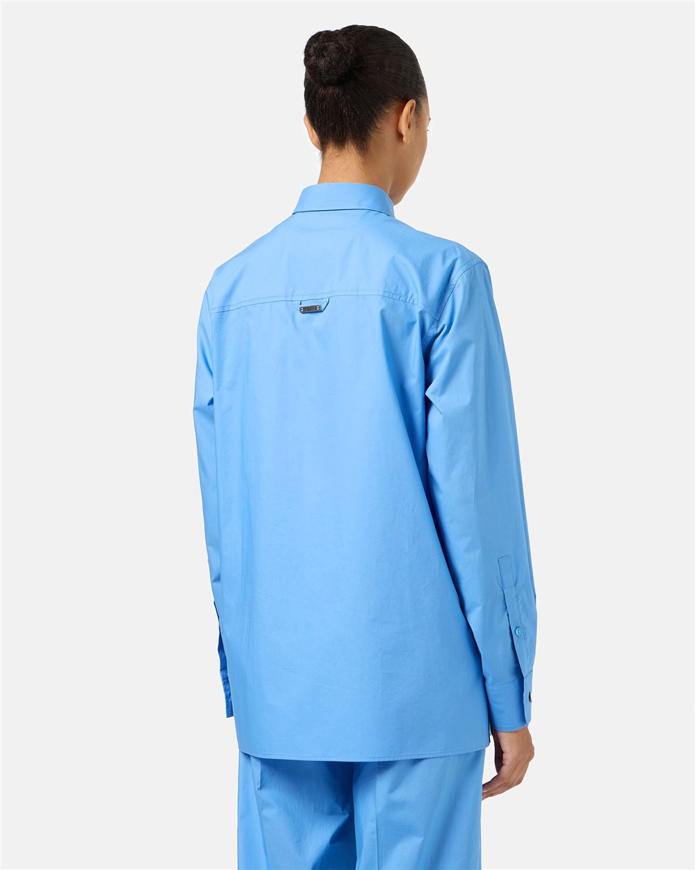 Regular Fit Sky Blue Shirt in Cotton Parachute Canvas - Iceberg - Official Website