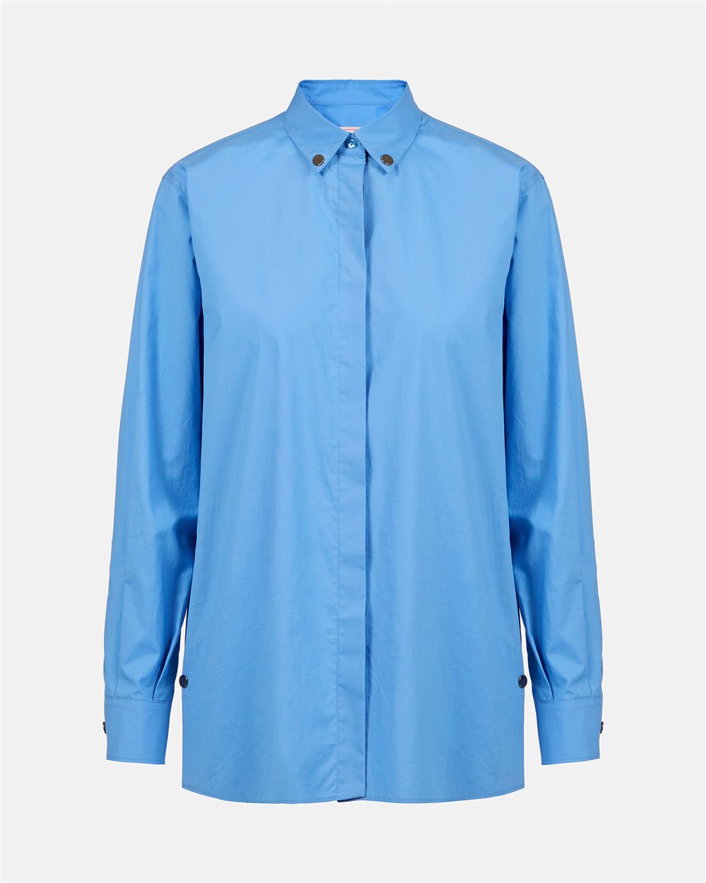 Regular Fit Sky Blue Shirt in Cotton Parachute Canvas - Iceberg - Official Website