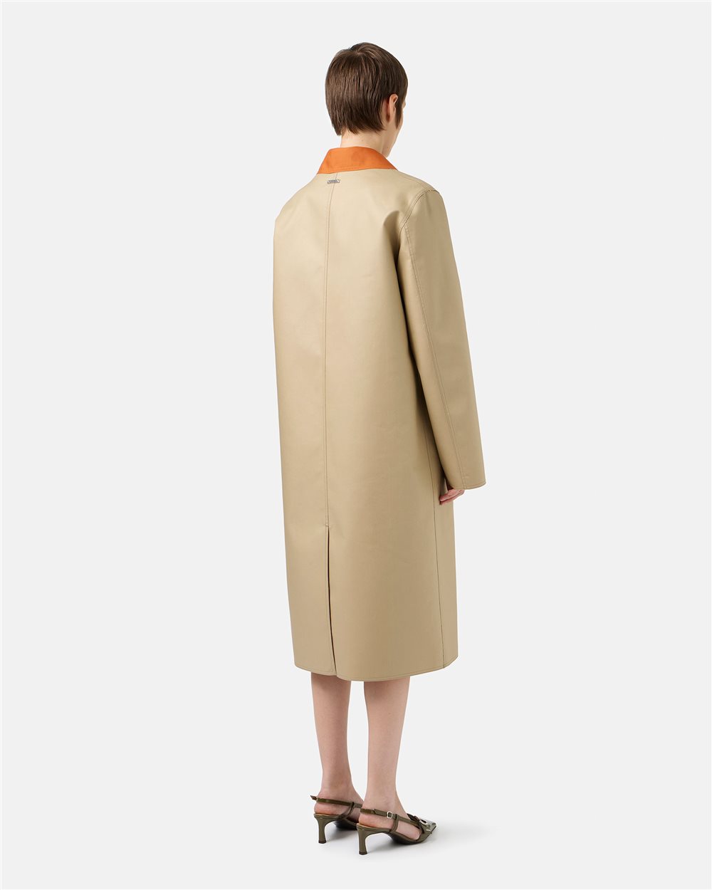 Beige and Orange Reversible Fashion Style Coat - Iceberg - Official Website