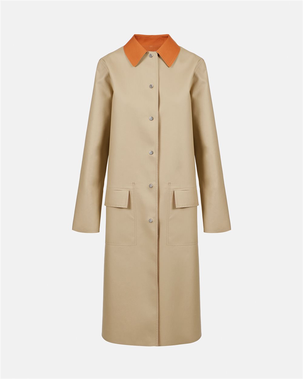 Beige and Orange Reversible Fashion Style Coat - Iceberg - Official Website