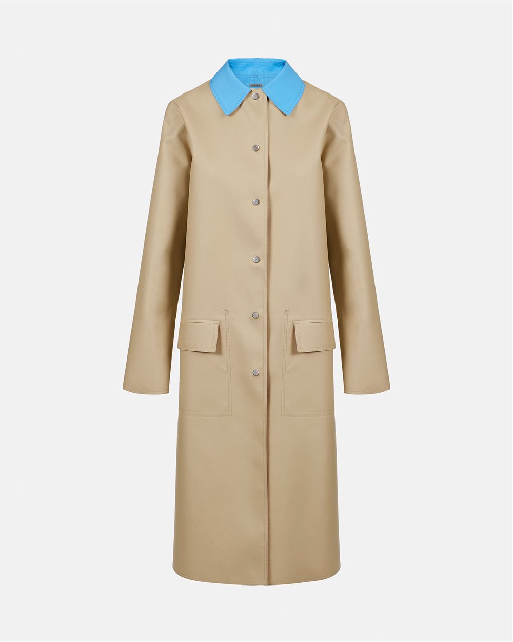 Beige and Turquoise Reversible Fashion Style Coat - Iceberg - Official Website