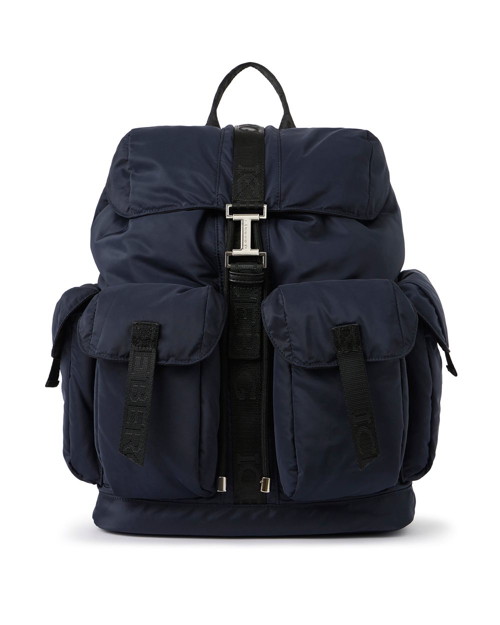 Blue soft nylon backpack with personalized details and Iceberg logo buckle - Iceberg - Official Website