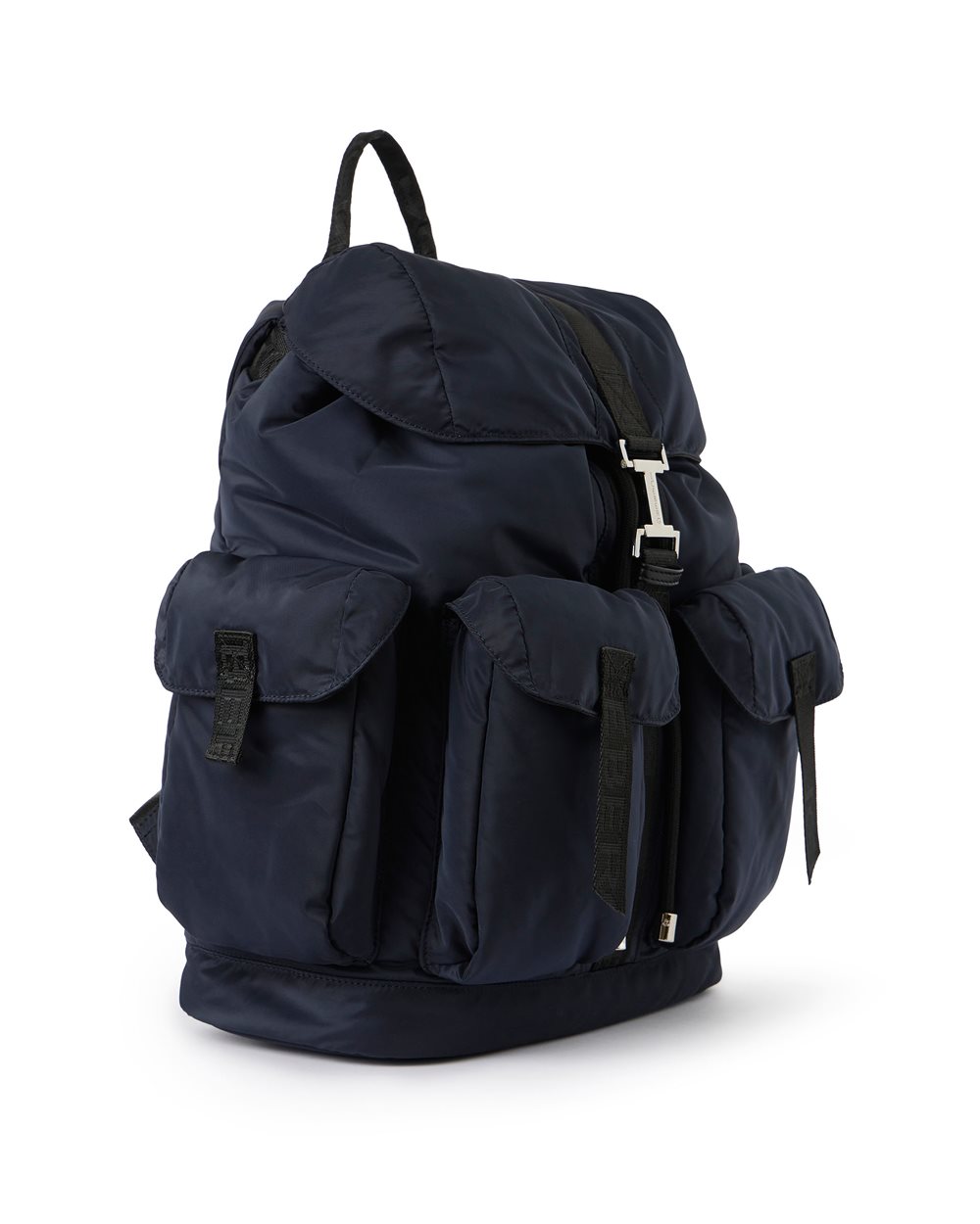 Blue soft nylon backpack with personalized details and Iceberg logo buckle - Iceberg - Official Website