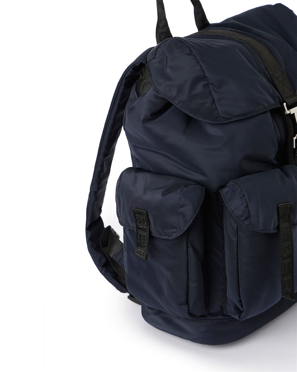 Blue soft nylon backpack with personalized details and Iceberg logo buckle - Iceberg - Official Website